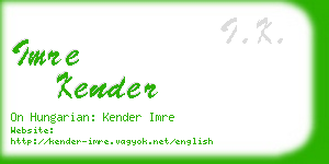 imre kender business card